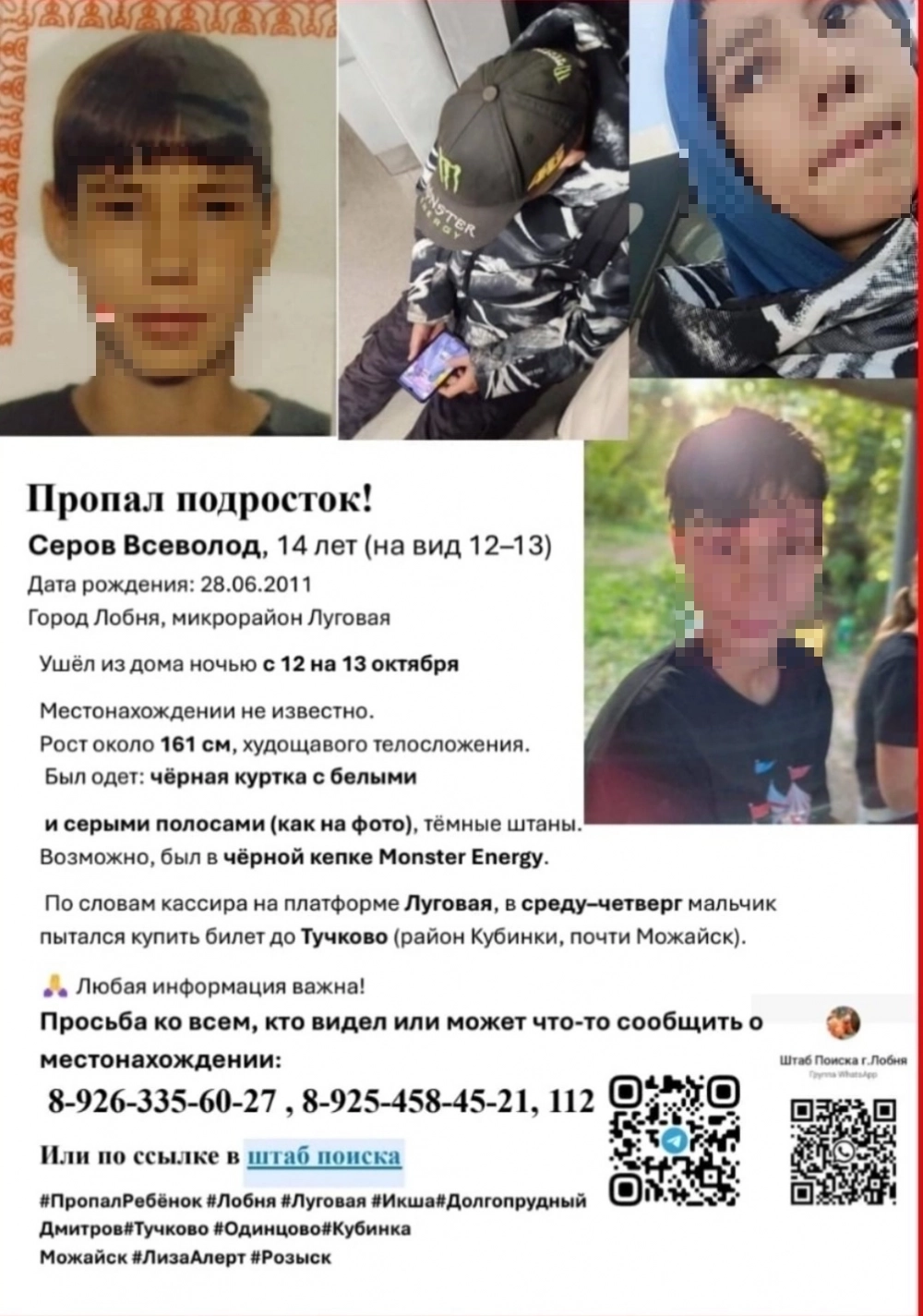 «Сева, тебя любят». От пропавшего в Люберцах мальчика остались кроссовки
«Сева, тебя любят». От пропавшего в Люберцах мальчика остались кроссовки